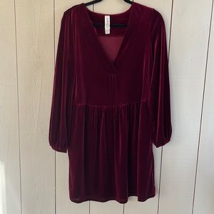 AMADI Cranberry Velour dress. Size M.